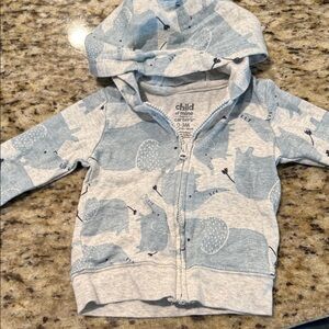 Carter's Light Gray and Blue Elephant Hoodie